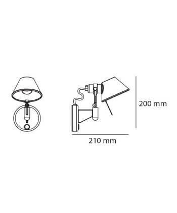 Tolomeo Micro Faretto vegglampe med bryter - Bilde 2