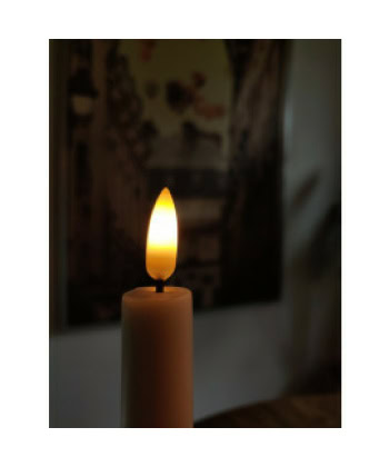 LED Kronelys 2 pk - Hvit 25cm - Bilde 2