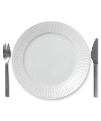 Hvit Riflet - Flat tallerken Ø27cm - Bilde 2