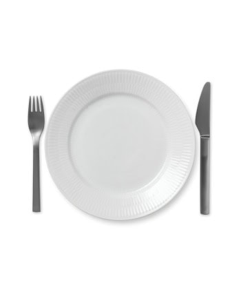 Hvit Riflet - Flat tallerken Ø22cm - Bilde 2