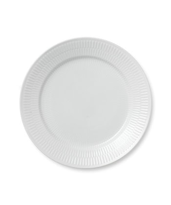 Hvit Riflet - Flat tallerken Ø27cm