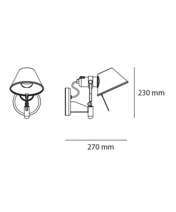 Tolomeo Faretto vegglampe med bryter - Bilde 2