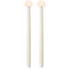 LED Kronelys 2pk – Hvit 35cm - Bilde 2