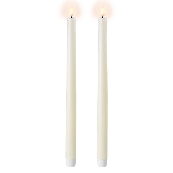 LED Kronelys 2pk – Hvit 35cm - Bilde 2