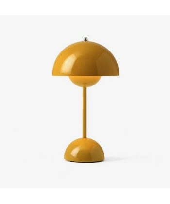Flowerpot oppladbar bordlampe VP9, sennep