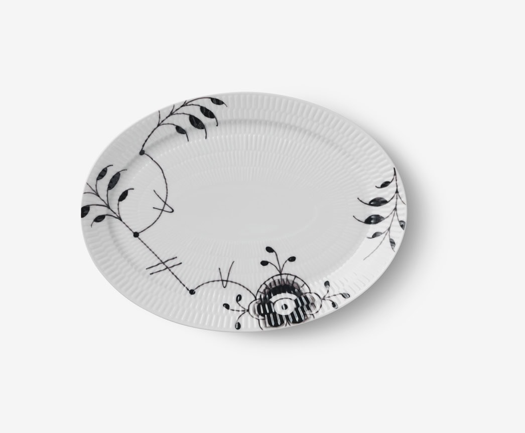 Sort Mega - Oval Tallerken 28 cm