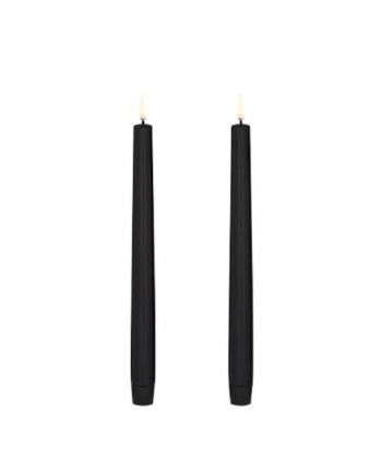 LED Kronelys 2pk, Sort 25cm
