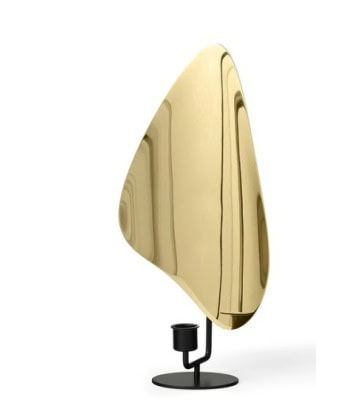 Lysestake Flambeau H34 black/polished brass