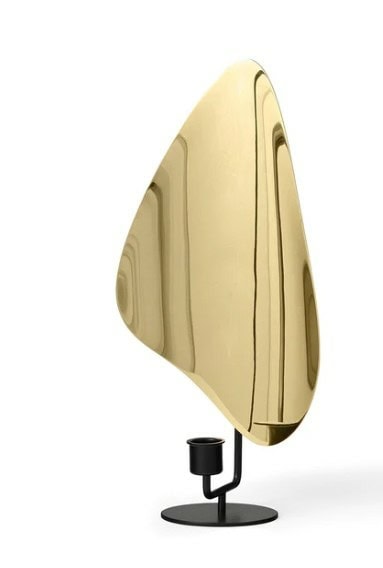 Lysestake Flambeau H34 black/polished brass