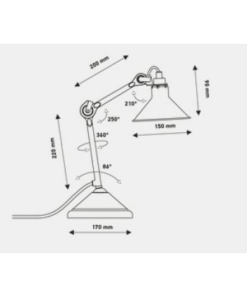Lampe Gras N207 bordlampe krom - Bilde 2