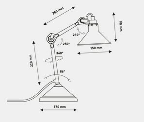 Lampe Gras N207 bordlampe krom - Bilde 2