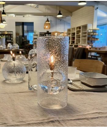 Oljelampe Rund -Hamret glass - Bilde 3