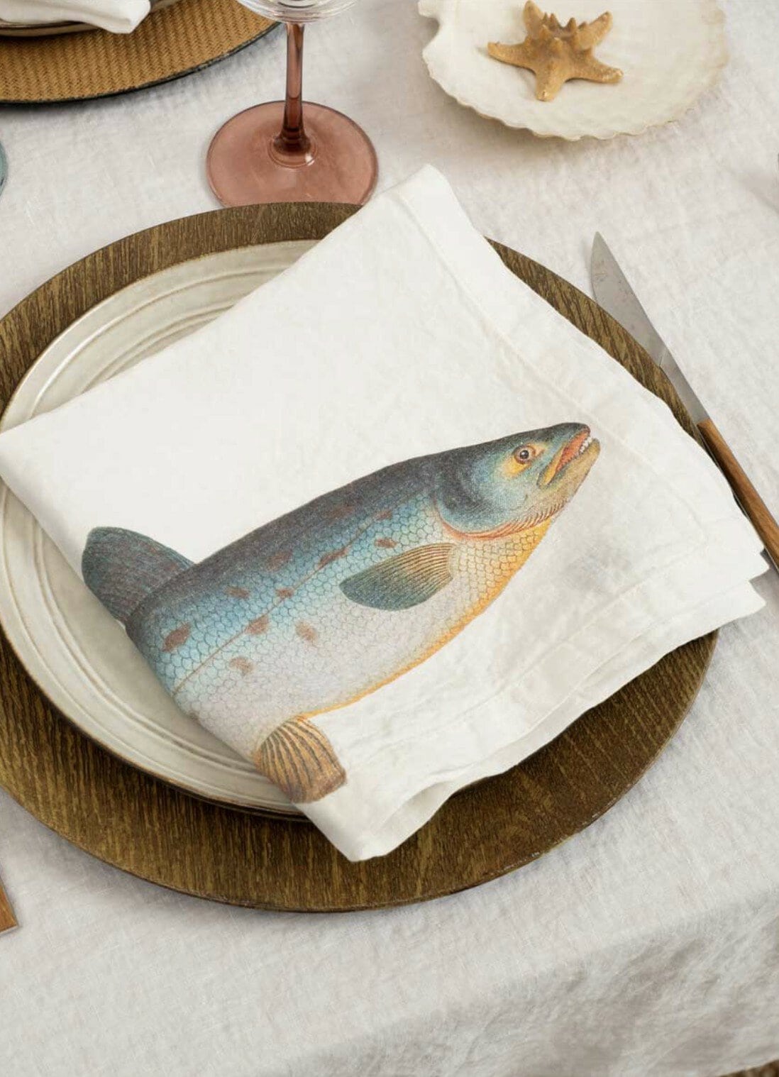 Linservietter -Sjøfisk, 6pk