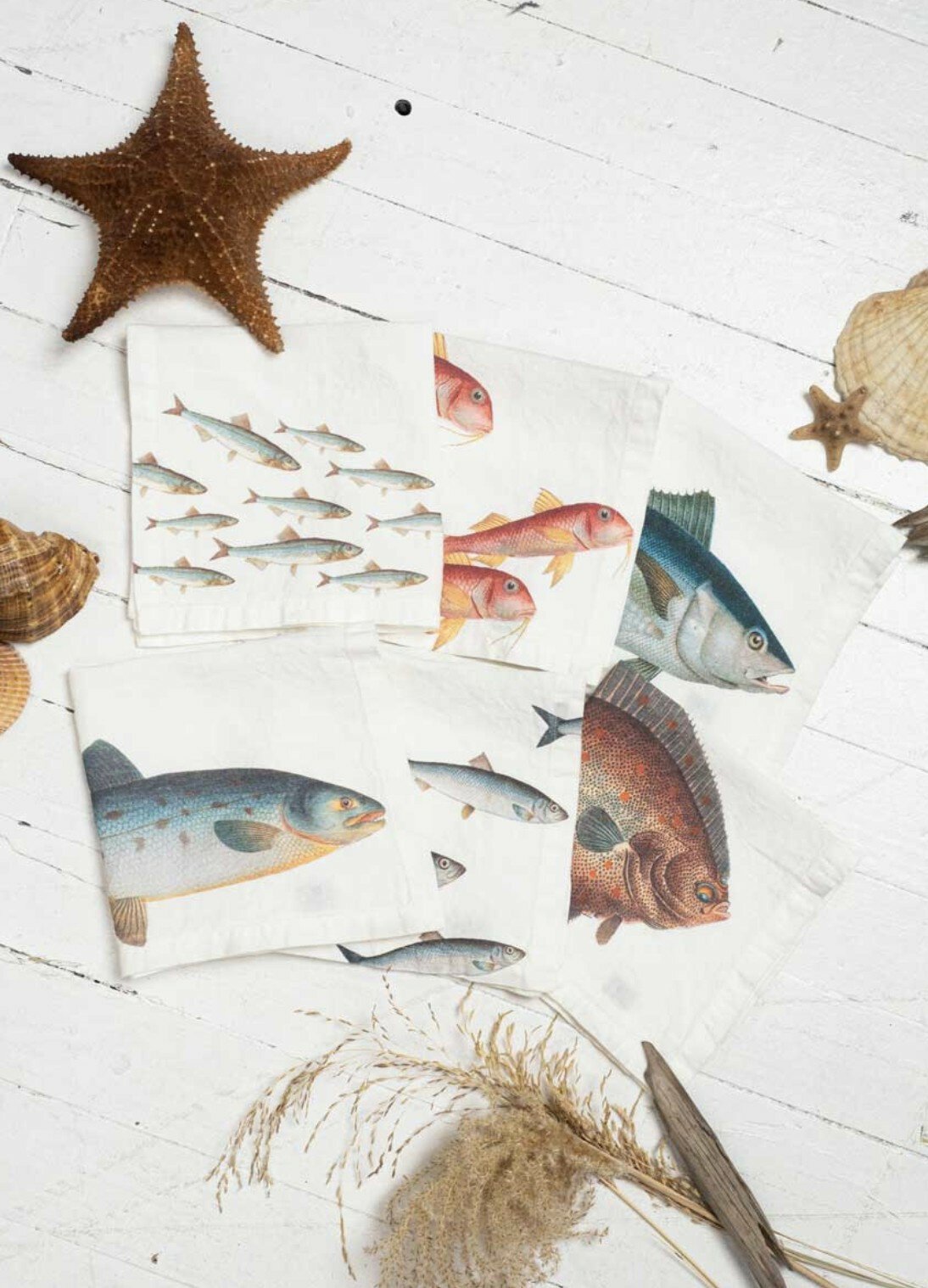 Linservietter -Sjøfisk, 6pk - Bilde 3
