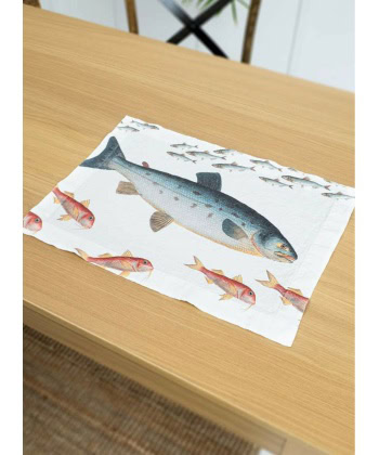 Bordbrikker i lin -Sjøfisk, 2pk