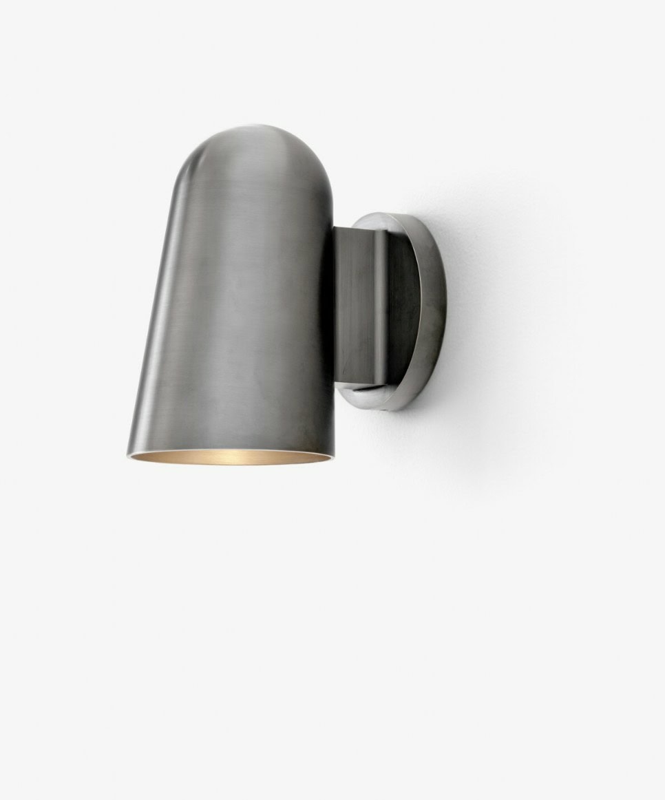 Solid vegglampe SC105, Røkt messing -Utendørs