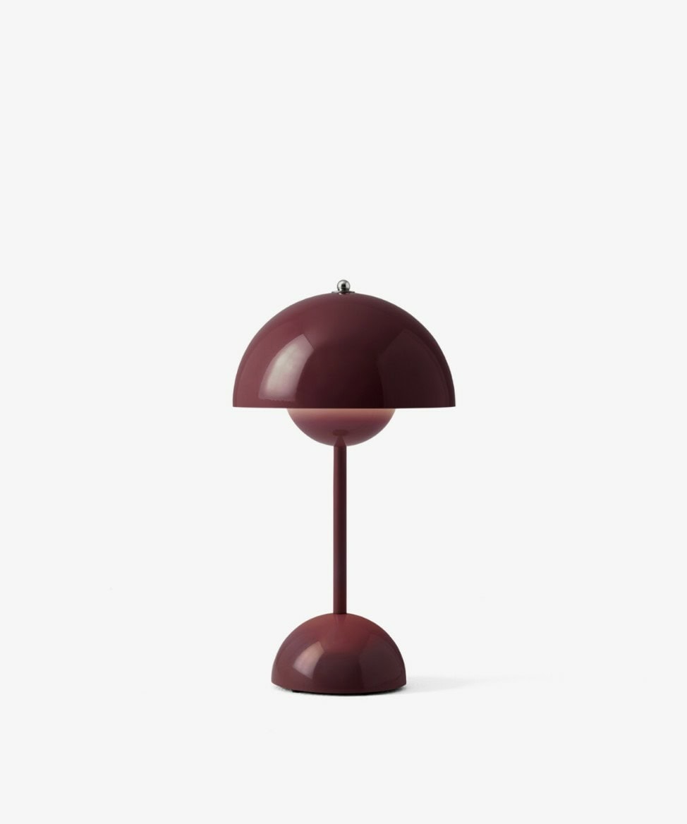 Flowerpot oppladbar bordlampe VP9, Dark Plum