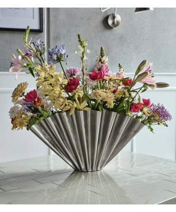 Alternative view of Flood Vase, Bred -Børstet Sølv