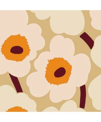 Papirservietter -Marimekko Beige Orange, Kaffe