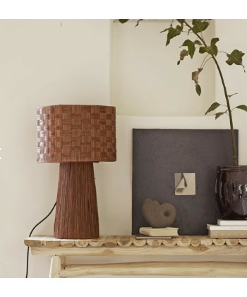 Raffia Bordlampe -Bast - Bilde 2