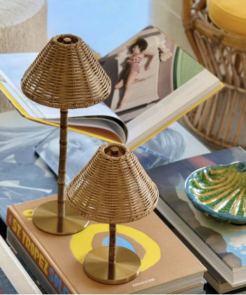 Palm Beach Oppladbar Lampe -Rattan