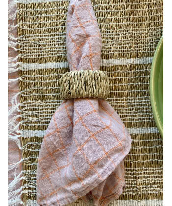 Linserviett -Parma Orange Checks - Bilde 2