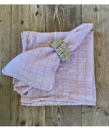 Linserviett -Parma Orange Checks