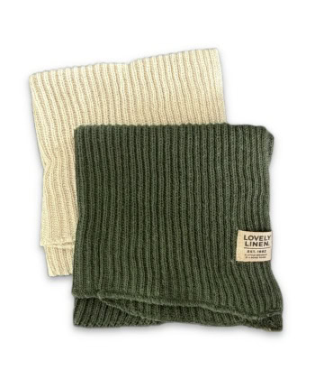 Claire Kjøkkenklut i lin og bomull -Jeep Green & Vanilla