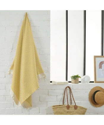 Foutahåndkle Mariniere, 100x200 - Yellow Mustard - Bilde 2