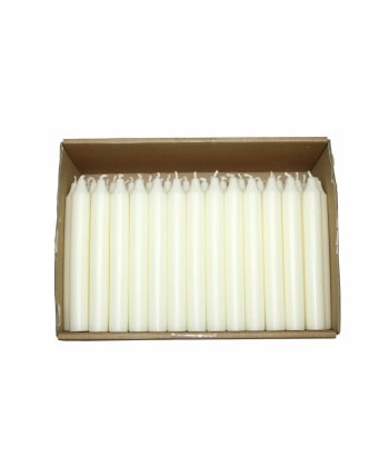 Korte kronelys Elfenben 18 cm – 10 stk.