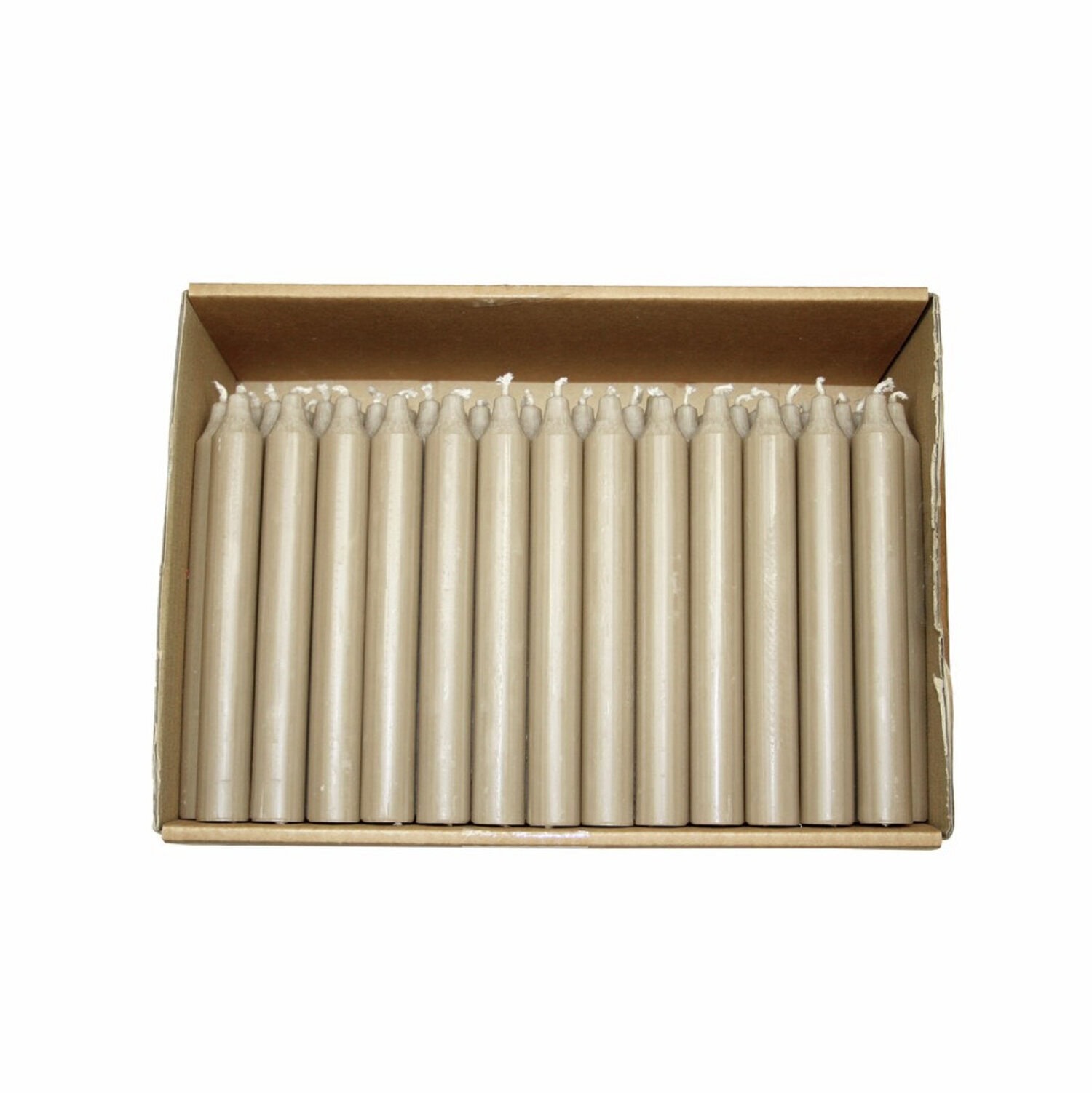 Korte kronelys Lingrå 18 cm – 10 stk.