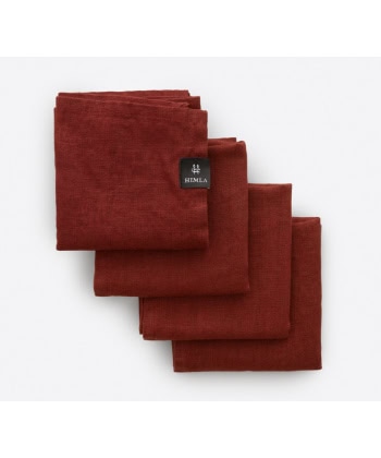 Linservietter Sunshine 4pk - Lingonberry